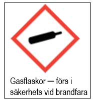 Gasflaskor ─ förs i säkerhet vid brandfara