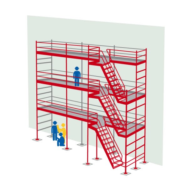 Illustration av byggställningar